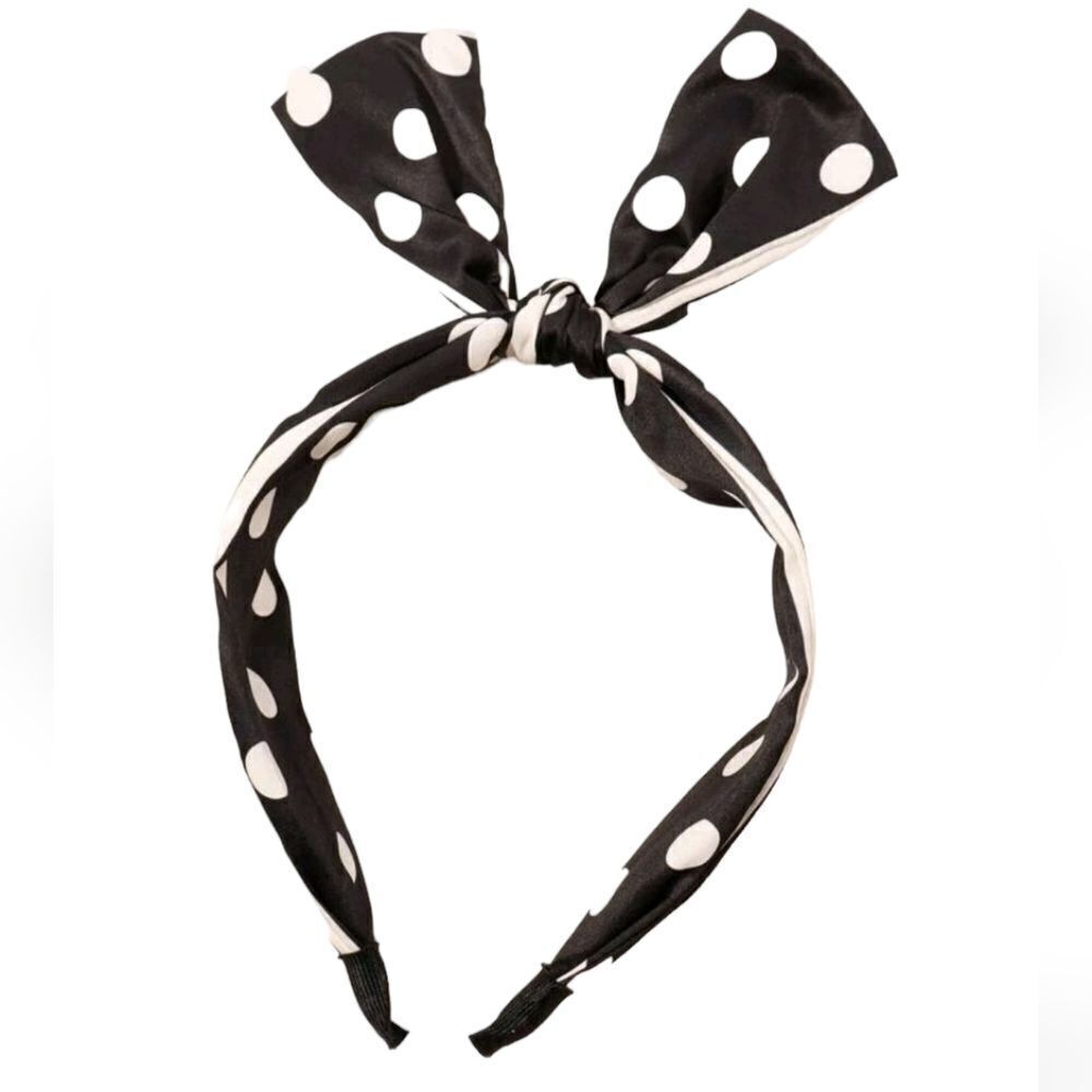 Polka Dot Bow Headband - Picture 3 of 5